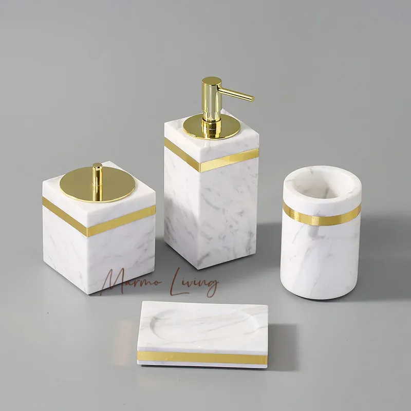 Zara Home Bathroom Set - Volakas White Natural Marble Bathroom Set