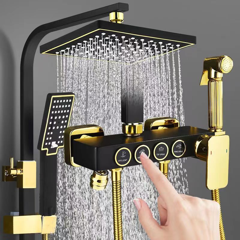 Home Bathroom Faucets - Black Gold Stainless Steel Shower System