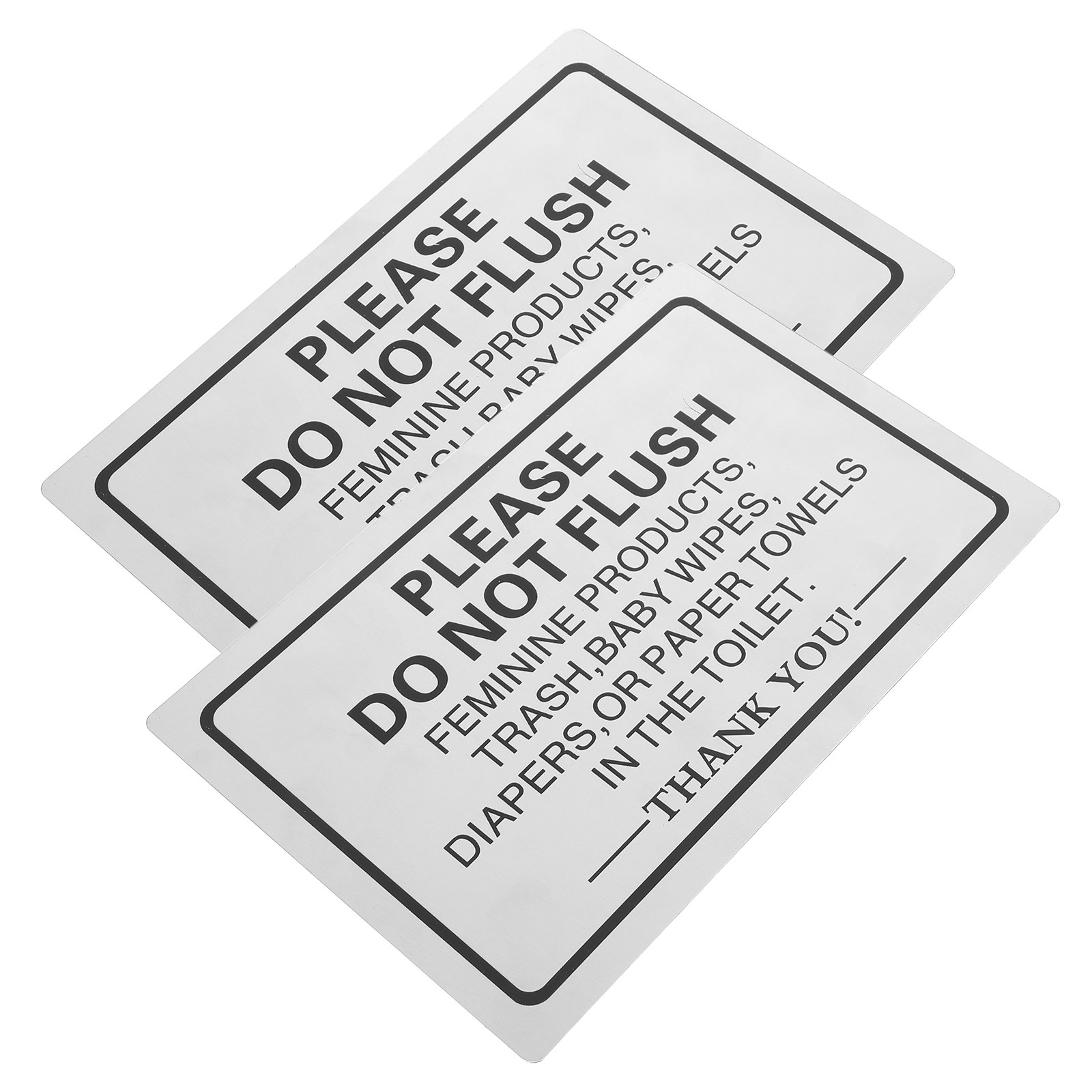 Home Bathroom Etiquette - 2Pcs Aluminum Bathroom Signs Double-Sided Printed