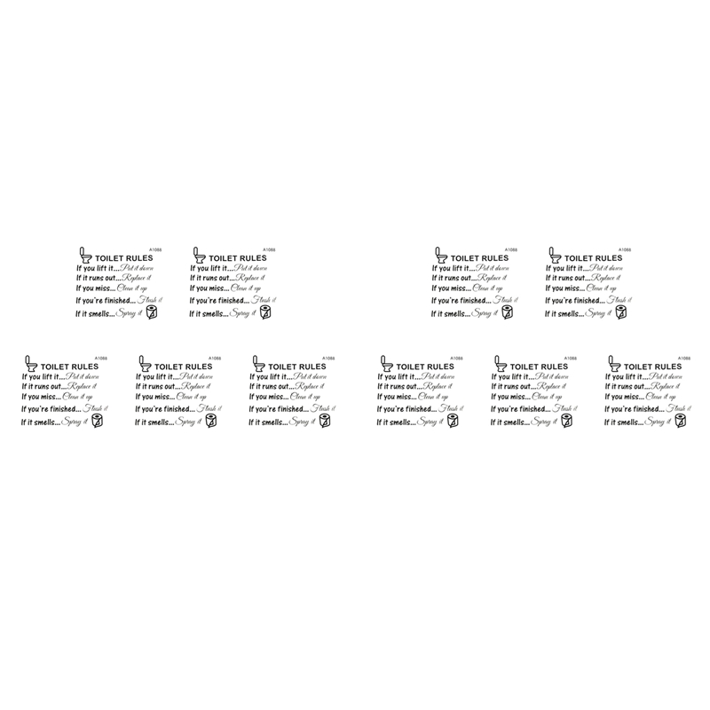 AS60-10X Toilet Rules Bathroom - Home Bathroom Rules recension och pris