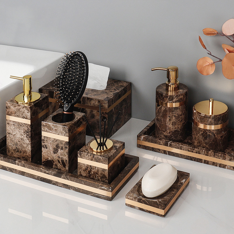 Emperador Dark Natural Marble  - Zara Home Bathroom Set recension och pris
