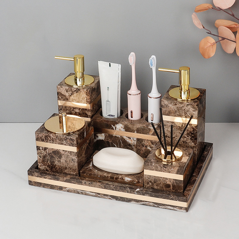 Emperador Dark Natural Marble  - Zara Home Bathroom Set recension och pris