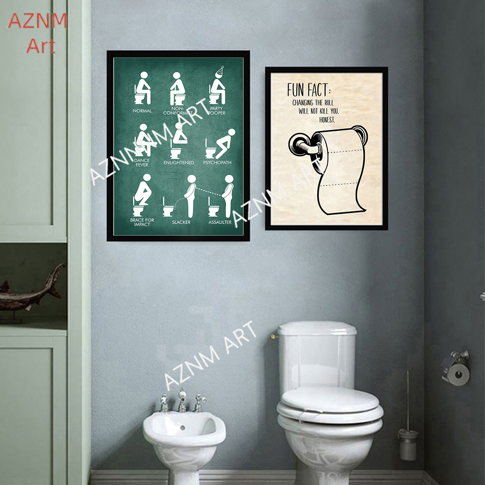 Wall Art Canvas Painting Funny - Home Bathroom Rules recension och pris
