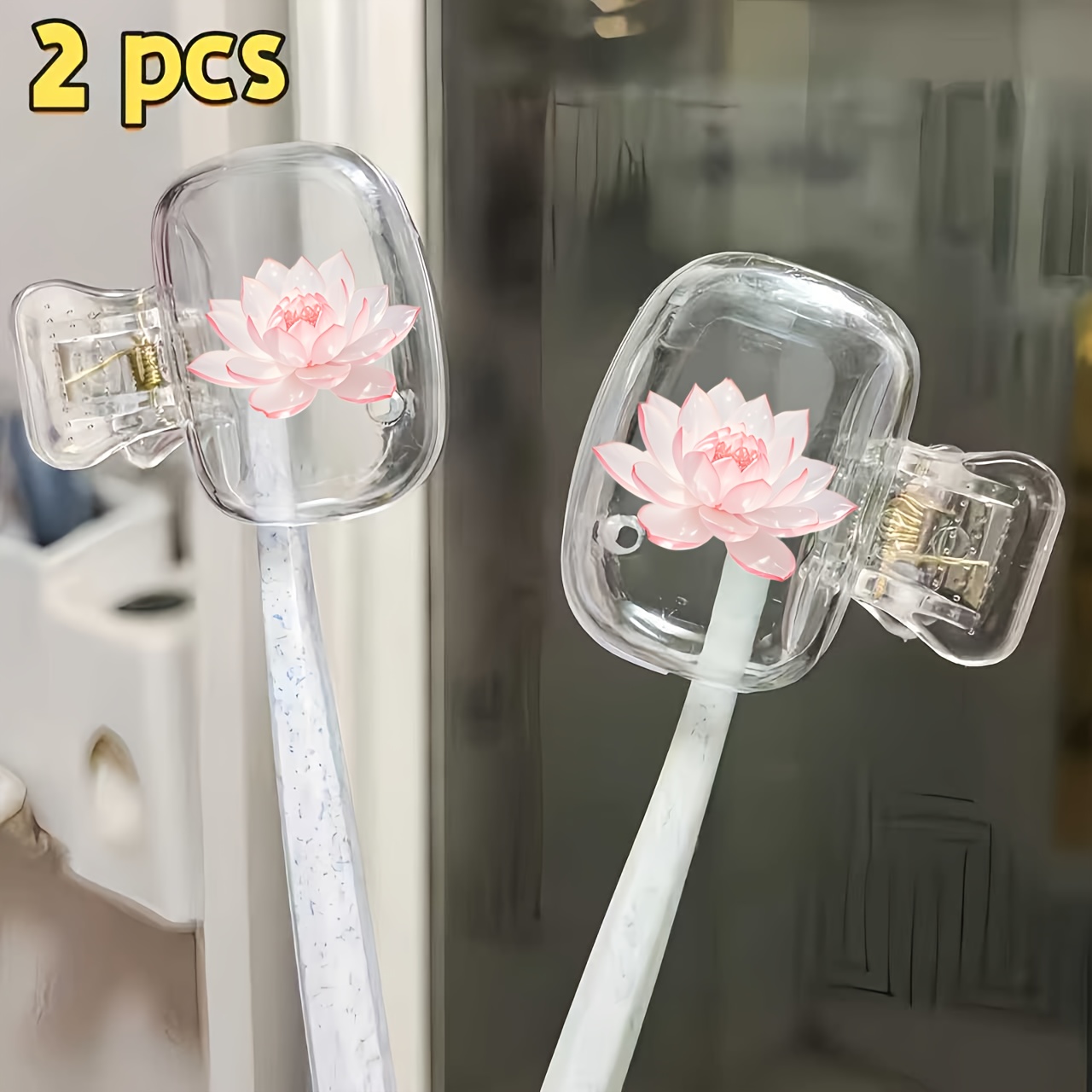 Beautiful Lotus 2pcs Toothbrus - Toothbrush Holder Set recension och pris