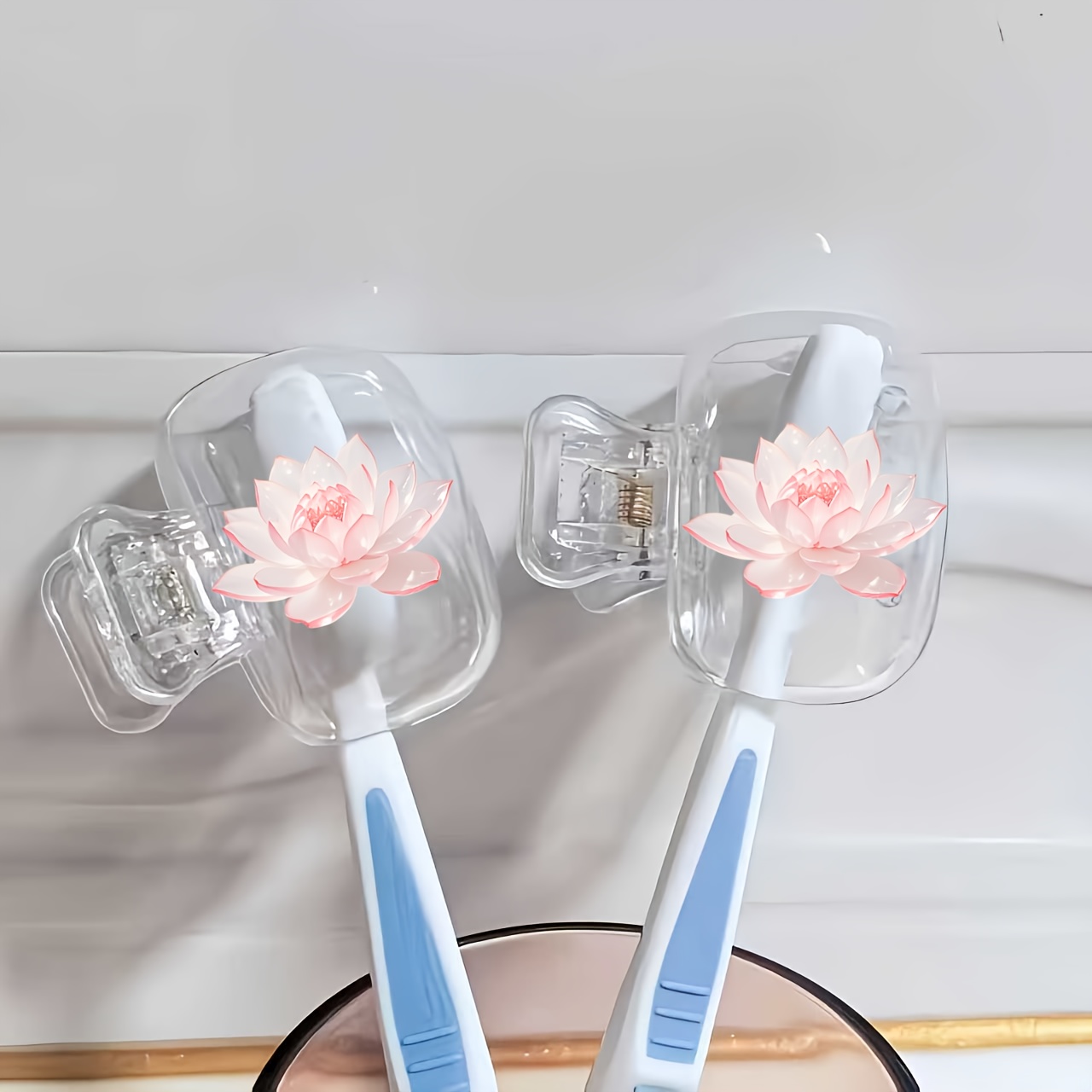 Beautiful Lotus 2pcs Toothbrus - Toothbrush Holder Set recension och pris