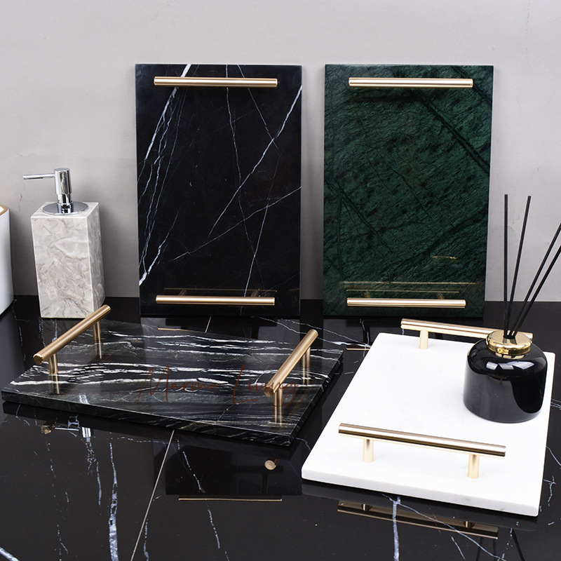 Real Natural Marble Tray with  - Zara Home Bathroom Set recension och pris