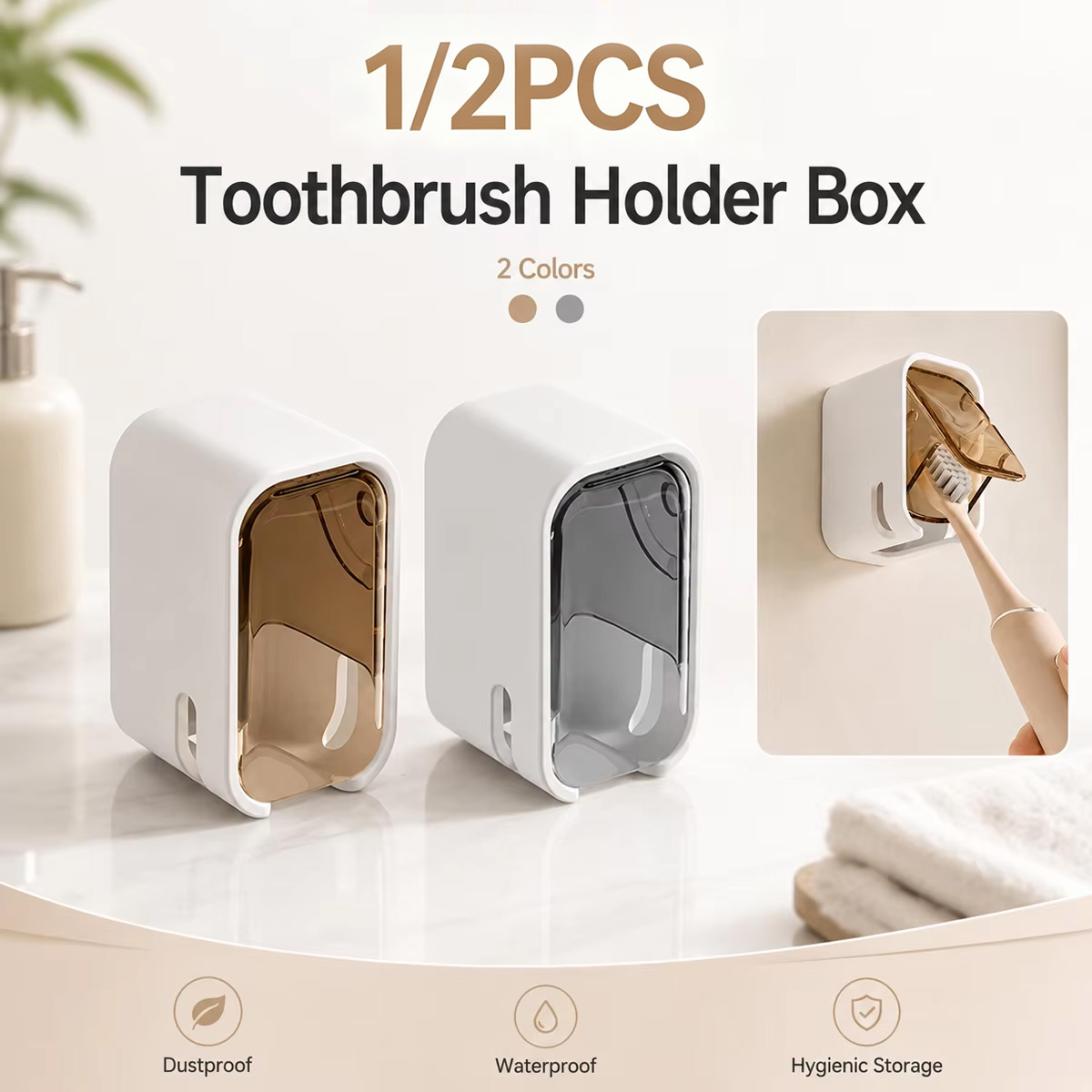 1/2PCS Wall Mounted Toothbrush - Toothbrush Holder Set recension och pris
