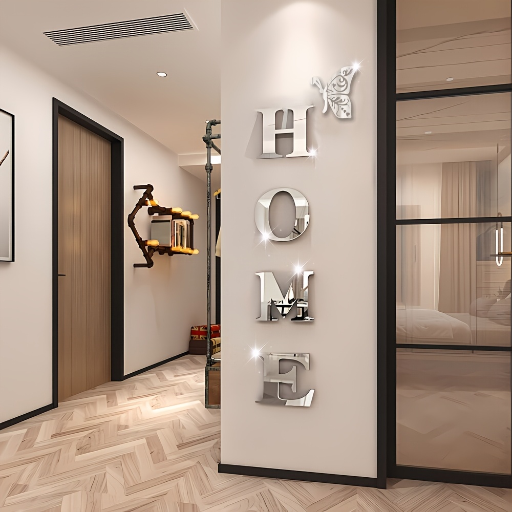 1Set 3D Mirror Wall Sticker Ne - Home Goods Bathroom Mirrors recension och pris