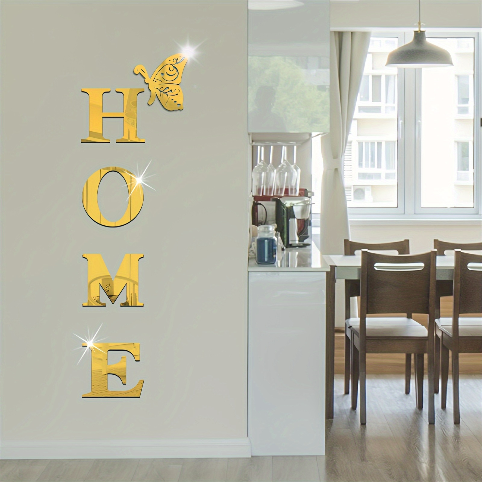 1Set 3D Mirror Wall Sticker Ne - Home Goods Bathroom Mirrors recension och pris