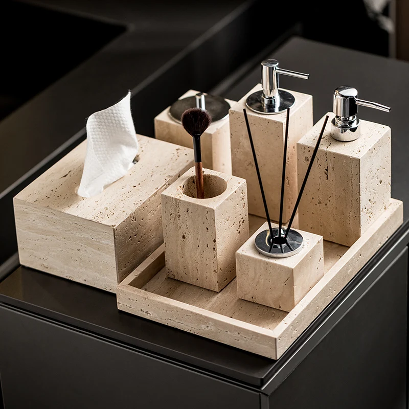 Beige Travertine Bathroom Set  - Zara Home Bathroom Set recension och pris