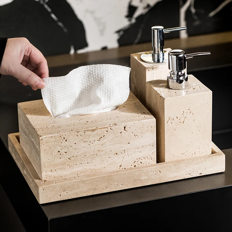 Beige Travertine Bathroom Set  - Zara Home Bathroom Set recension och pris