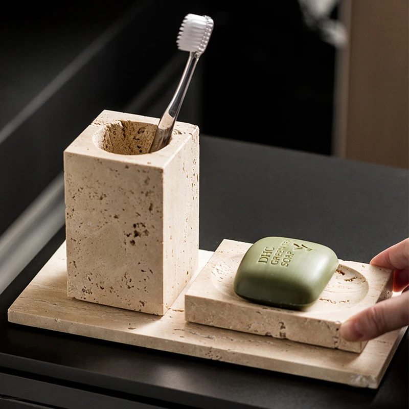 Beige Travertine Bathroom Set  - Zara Home Bathroom Set recension och pris