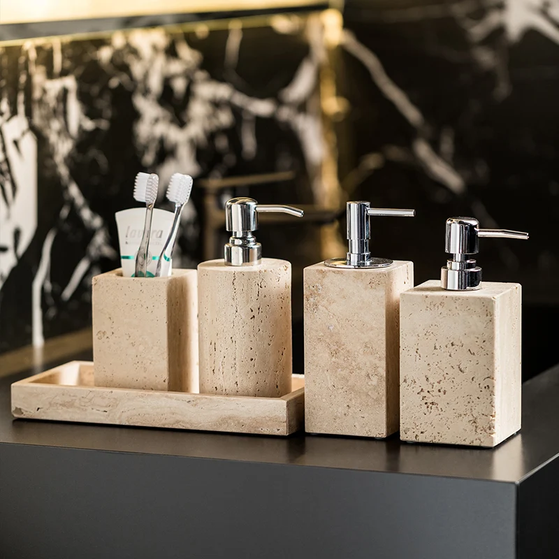 Beige Travertine Bathroom Set  - Zara Home Bathroom Set recension och pris