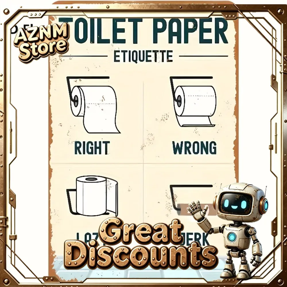 Toilet Paper Etiquette Sign 2D - Home Bathroom Etiquette recension och pris