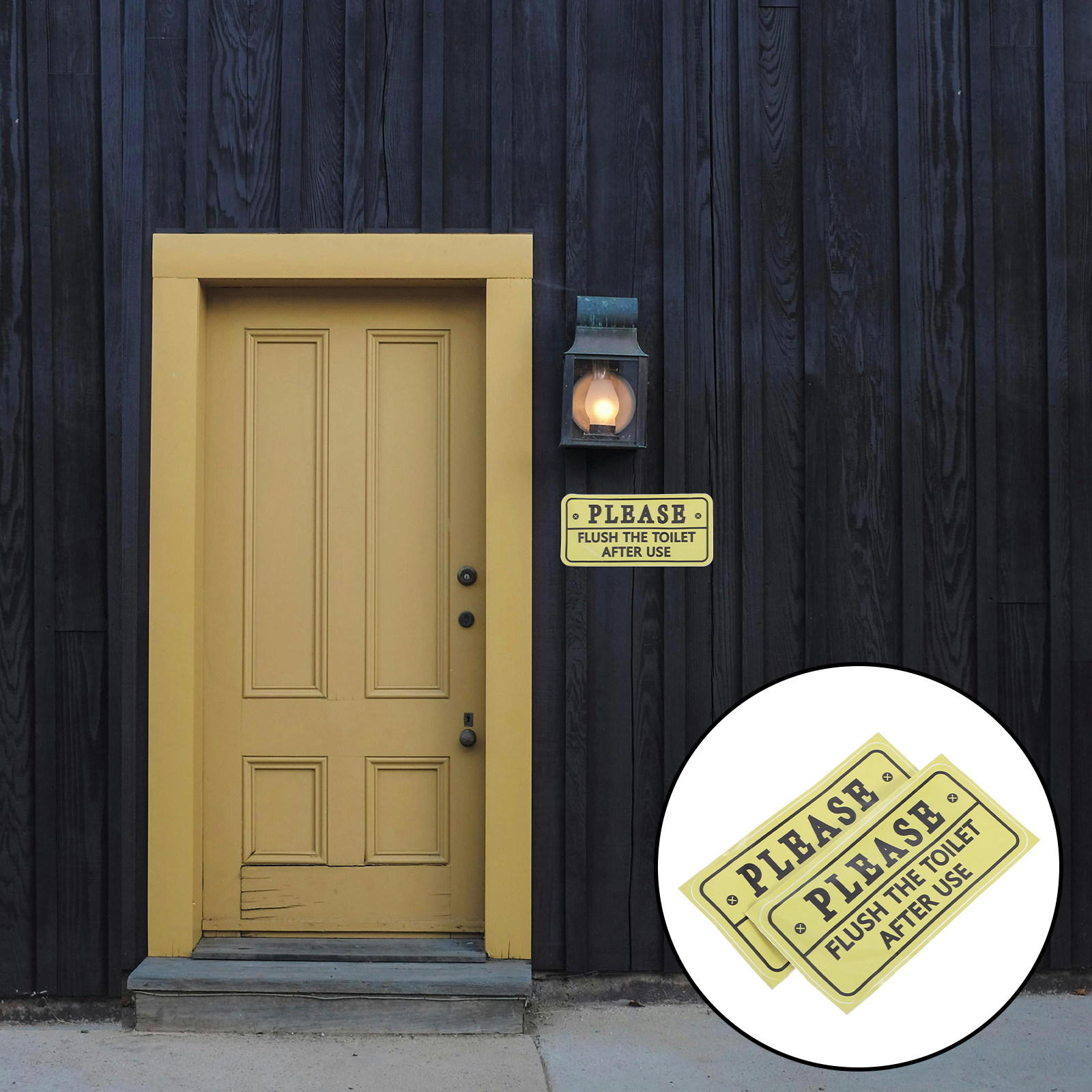 2Pcs Please Flush Toilet Sign  - Home Bathroom Etiquette recension och pris