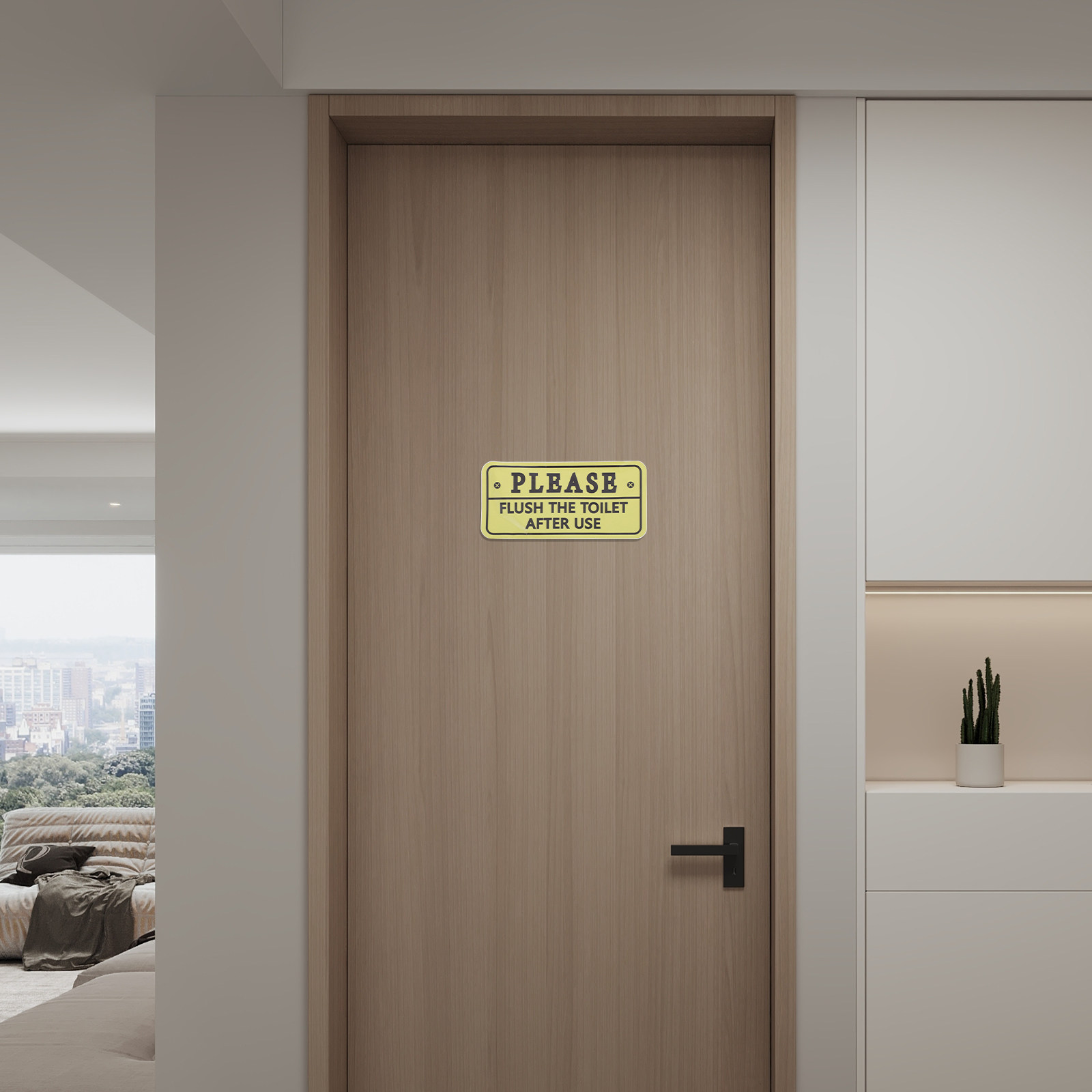 2Pcs Please Flush Toilet Sign  - Home Bathroom Etiquette recension och pris