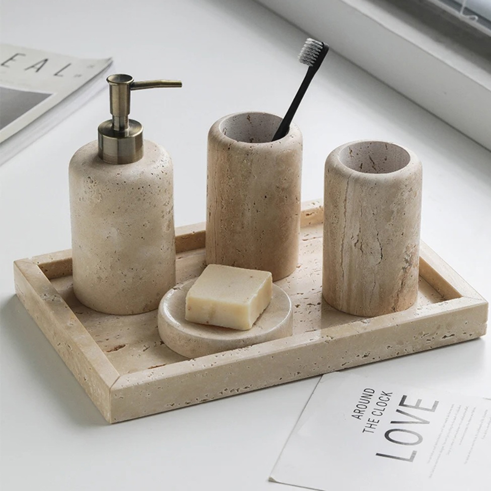 Nordic Cave Stone Bathroom Sui - Zara Home Bathroom Set recension och pris
