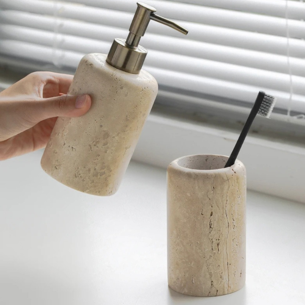 Nordic Cave Stone Bathroom Sui - Zara Home Bathroom Set recension och pris