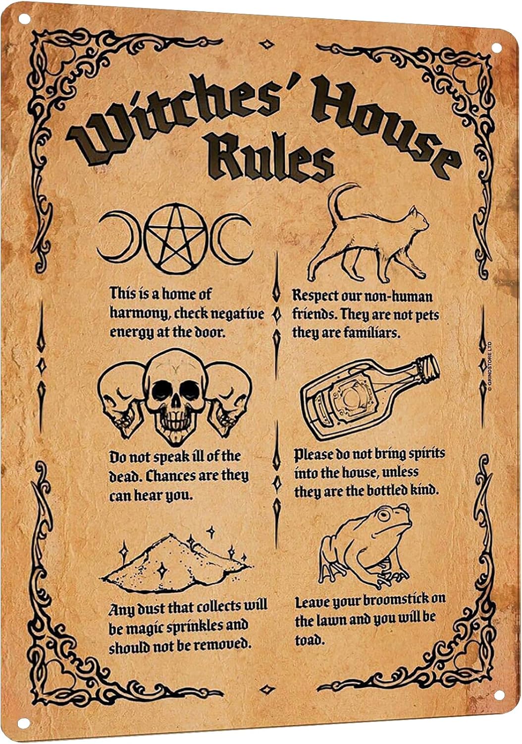 Y1, Witch;s House Rules Metal  - Home Bathroom Rules recension och pris