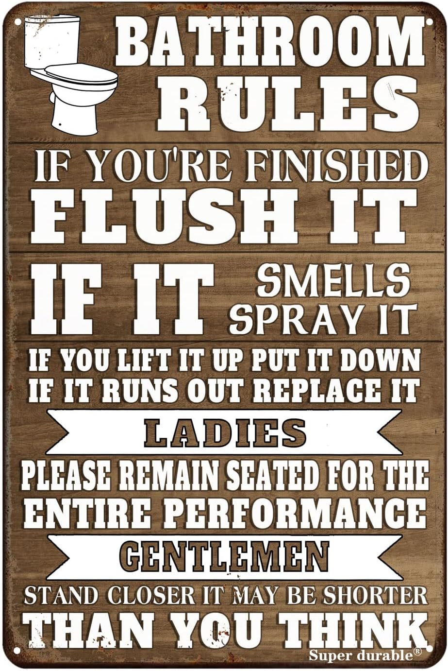 Funny Bathroom Rules Metal Tin - Home Bathroom Rules recension och pris