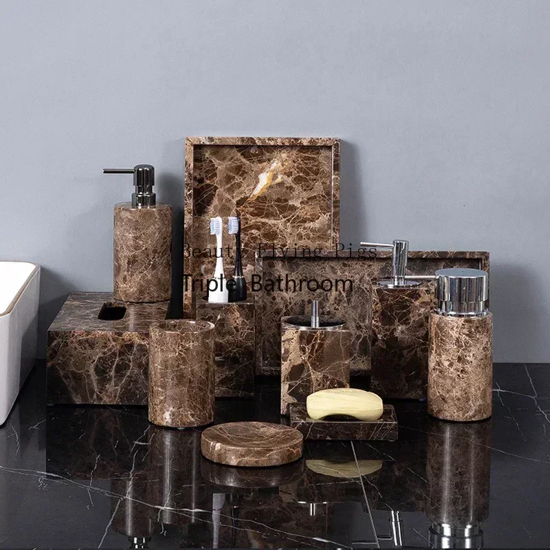 Emperador Dark Natural Marble  - Zara Home Bathroom Set recension och pris
