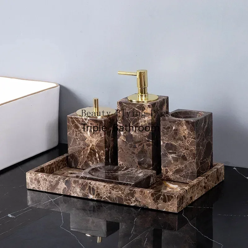 Emperador Dark Natural Marble  - Zara Home Bathroom Set recension och pris