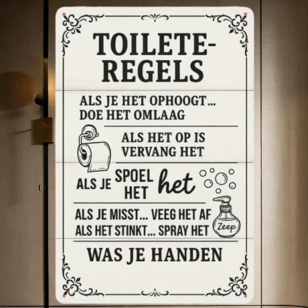 2D Dutch Bathroom Rules Metal  - Home Bathroom Etiquette recension och pris