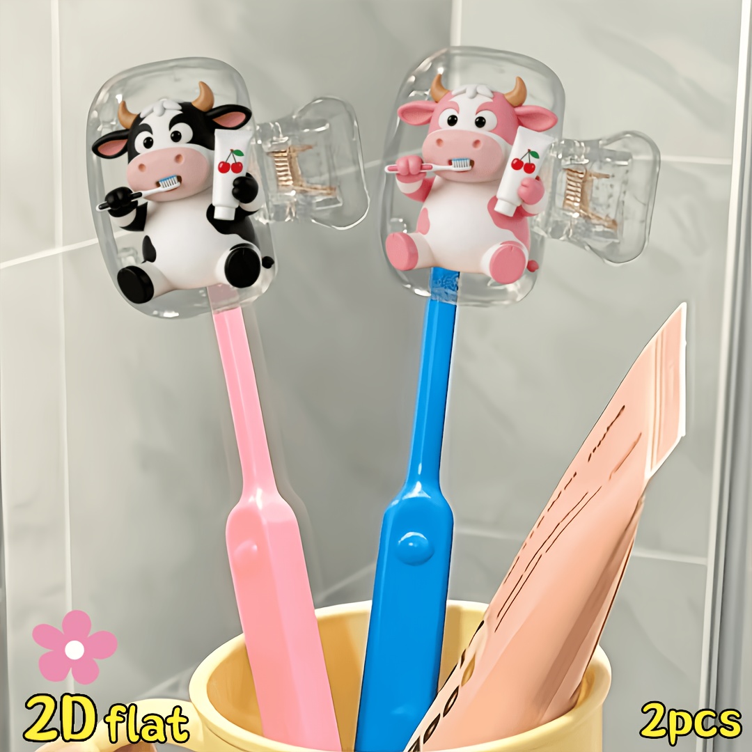 2pcs Cow Toothbrush Holder Tra - Home Essentials Bathroom Storage recension och pris