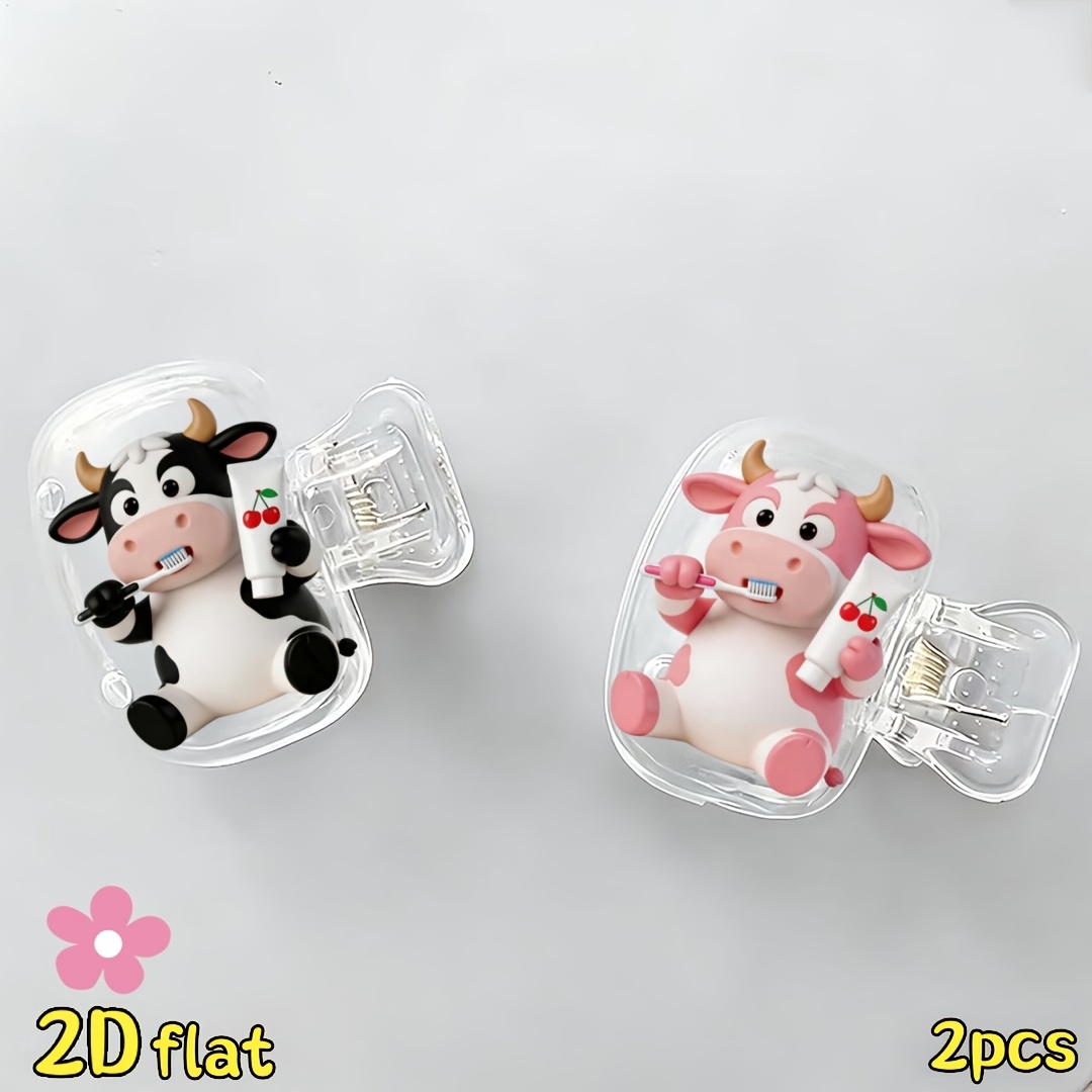 2pcs Cow Toothbrush Holder Tra - Home Essentials Bathroom Storage recension och pris