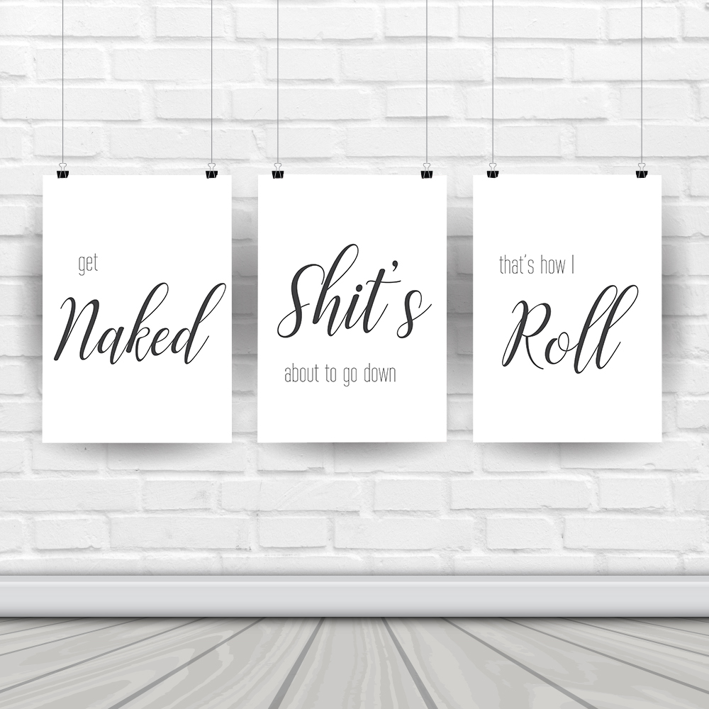 Wall Art Canvas Painting Funny - Home Bathroom Rules recension och pris
