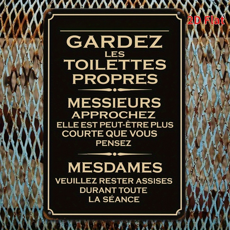 2D Vintage Metal Sign French B - Home Bathroom Etiquette recension och pris