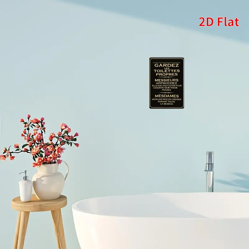 2D Vintage Metal Sign French B - Home Bathroom Etiquette recension och pris
