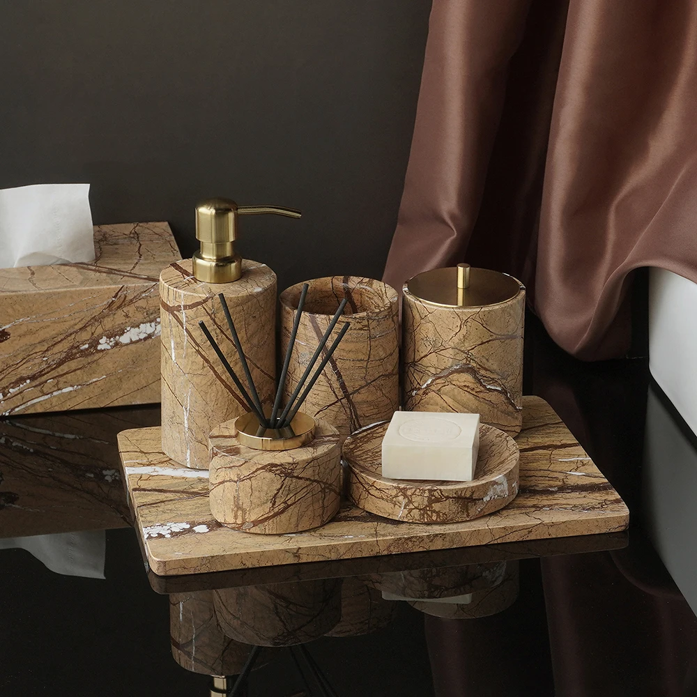 Rainforest Brown Natural Marbl - Zara Home Bathroom Set recension och pris