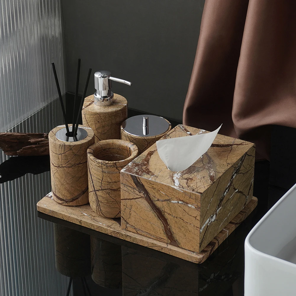 Rainforest Brown Natural Marbl - Zara Home Bathroom Set recension och pris