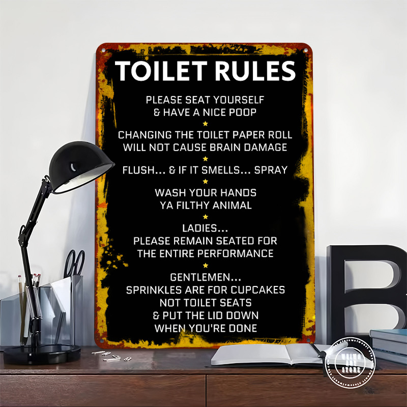 Toilet Rules Tin Poster Custom - Home Bathroom Rules recension och pris