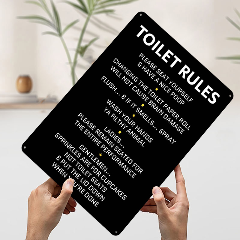 Toilet Rules Tin Poster Custom - Home Bathroom Rules recension och pris