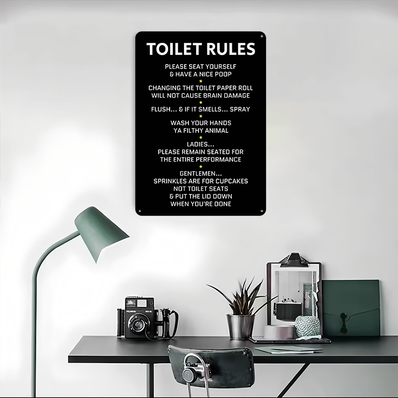 Toilet Rules Tin Poster Custom - Home Bathroom Rules recension och pris