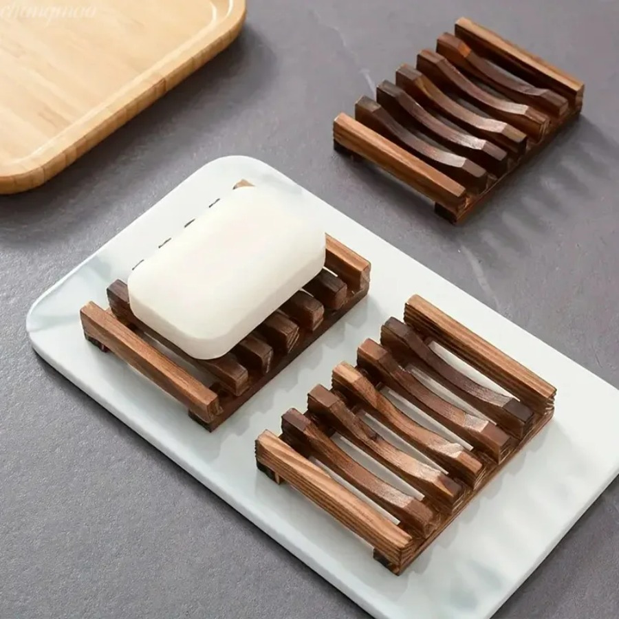 Natural Bamboo Soap Holder, Wo - Home Essentials Bathroom Storage recension och pris