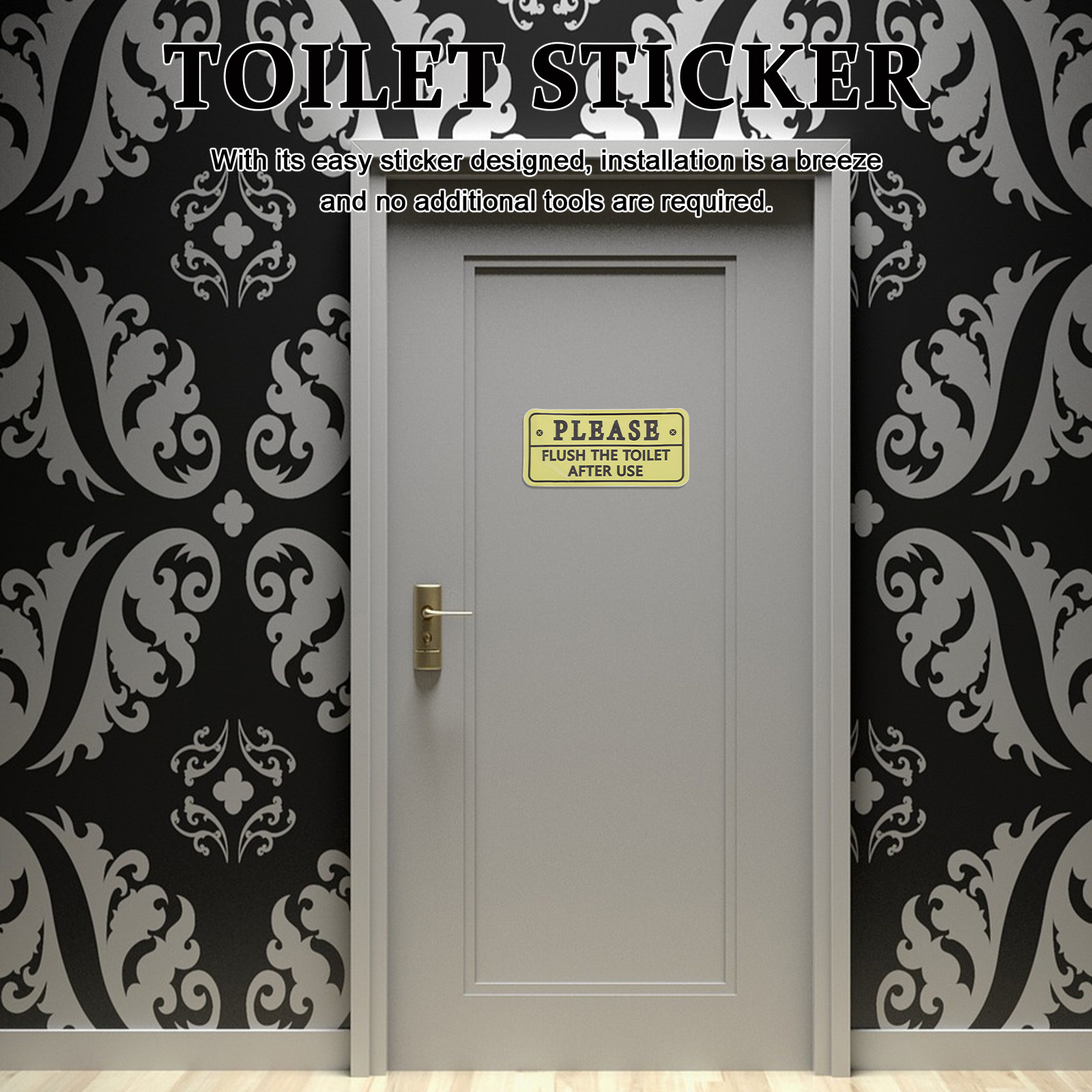 2Pcs Toilet Reminder Decal Wat - Home Bathroom Etiquette recension och pris